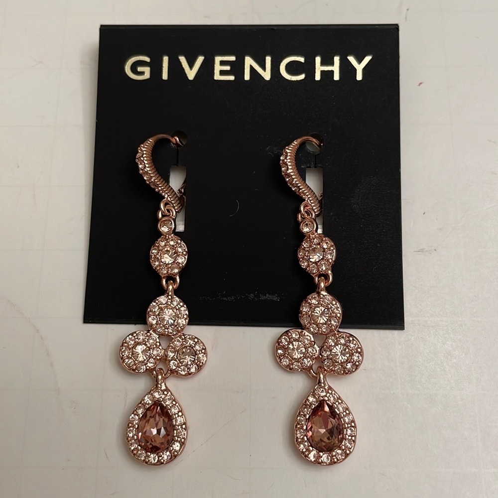 Givenchy Rose Gold-Tone Crystal Element Linear Drop Earrings; orig. $48